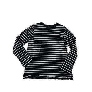 Hanna Andersson Striped Crew Neck Long Sleeve Ringer Tee Shirt US 8 130CM Black
